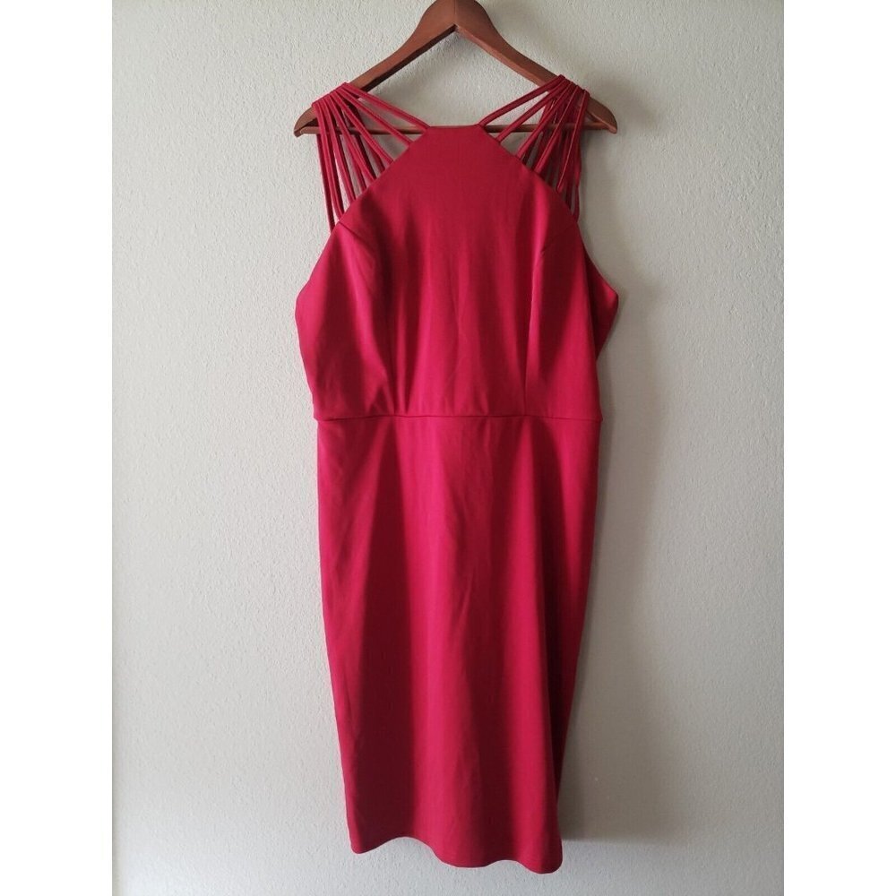 Grace Karin women's red bodycon cocktail dress with strappy halter top - Size XL